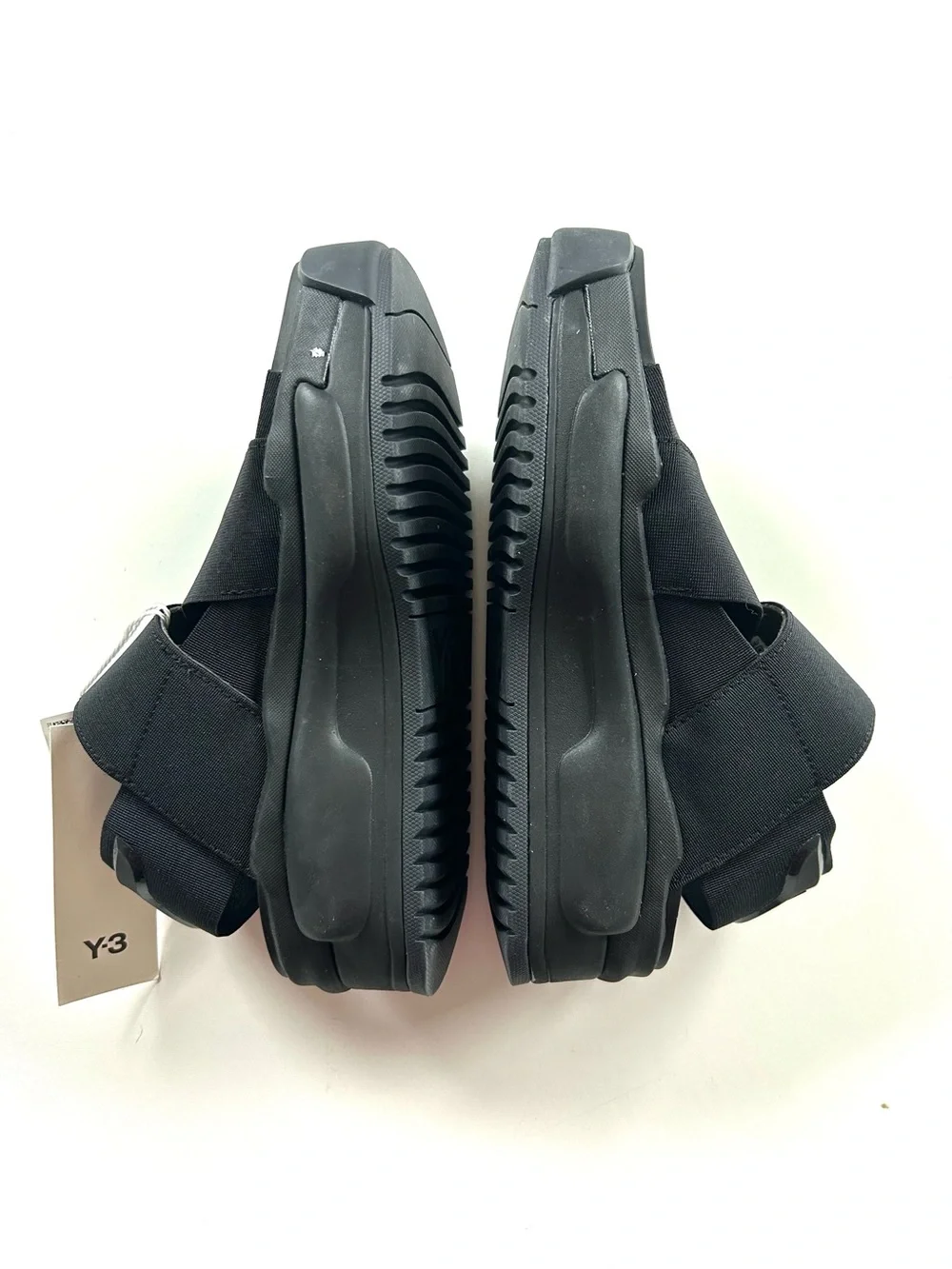 Adidas Y-3 Yamamoto Black Rivalry Chunky Platform Elastic Strap Athletic Sandals